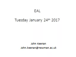 EAL Tuesday January 24 th