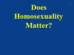 Does Homosexuality Matter?