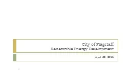 City of Flagstaff Renewable Energy Development