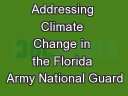 Addressing Climate Change in the Florida Army National Guard