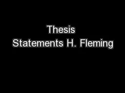 Thesis Statements H. Fleming