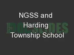 NGSS and Harding Township School