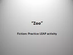 “Zoo” Fiction: Practice LEAP activity