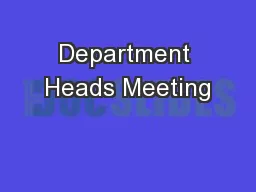 Department Heads Meeting