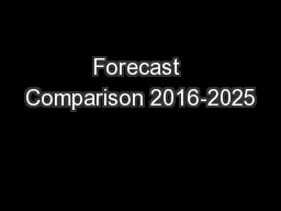 Forecast Comparison 2016-2025