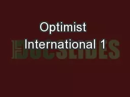 Optimist International 1