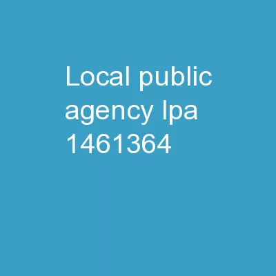 Local Public Agency (LPA)