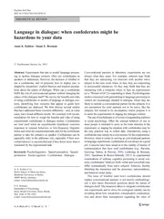 THEORETICAL REVIEW Language in dialogue when confedera