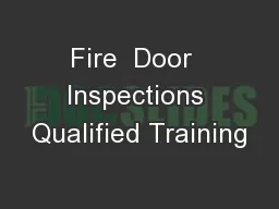 Fire  Door  Inspections Qualified Training