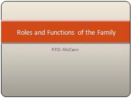 P.F.D.-McCann Roles and Functions of the Family