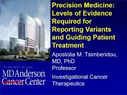 Precision Medicine: Levels of Evidence Required for Reporting Variants and Guiding Patient