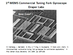 1 st  MEMS Commercial Tuning Fork Gyroscope Draper Labs
