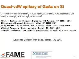 Quasi-vdW epitaxy of GaAs on Si
