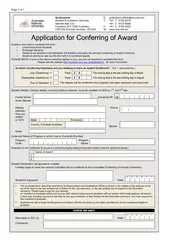 Application for conferring of award