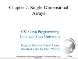 1 Chapter  7:  Single-Dimensional Arrays