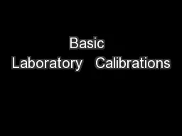 Basic  Laboratory   Calibrations