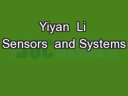 Yiyan  Li Sensors  and Systems