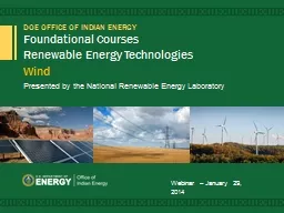 Foundational Courses  Renewable Energy Technologies