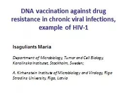 DNA vaccination against drug resistance in chronic viral infections, example of HIV-1