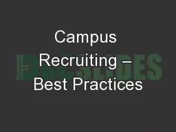 Campus Recruiting – Best Practices