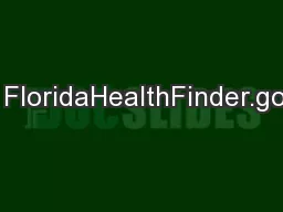 1 FloridaHealthFinder.gov