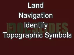 Land Navigation Identify Topographic Symbols