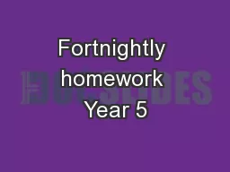 Fortnightly homework Year 5