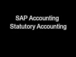 SAP Accounting Statutory Accounting