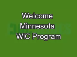 Welcome Minnesota WIC Program