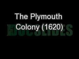 The Plymouth Colony (1620)