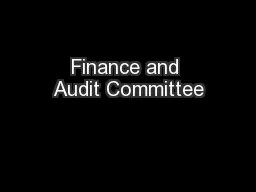 Finance and Audit Committee