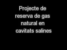 Projecte de reserva de gas natural en cavitats salines
