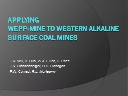 APPLYING  WEPP-Mine TO WESTERN ALKALINE SURFACE COAL MINES