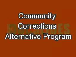 Community Corrections Alternative Program