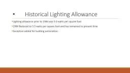 NEC Historical Lighting Allowance