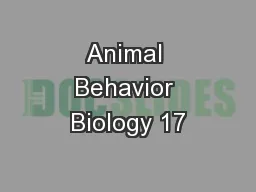 Animal Behavior Biology 17