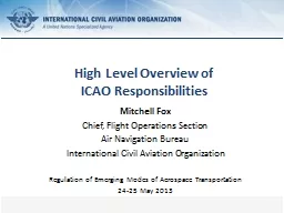 High Level Overview of ICAO Responsibilities