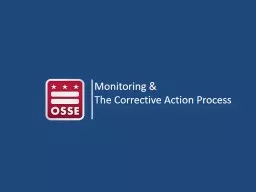 Monitoring &  The Corrective Action Process