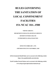 Rules governing the sanitation of local confinement facilities