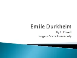 Emile Durkheim By F. Elwell