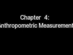 Chapter  4:  Anthropometric Measurements
