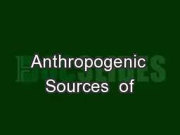 Anthropogenic Sources  of