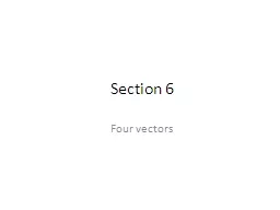 Section 6 Four vectors Four radius vector