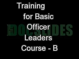 Resilience Training        for Basic Officer Leaders Course - B