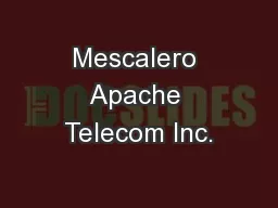 Mescalero Apache Telecom Inc.