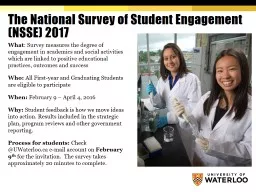 The National Survey of Student Engagement