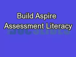 Build Aspire Assessment Literacy