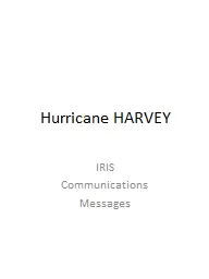 Hurricane HARVEY IRIS Communications