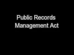 Public Records Management Act