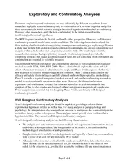 Page of Exploratory and Confirmatory Analyses The term